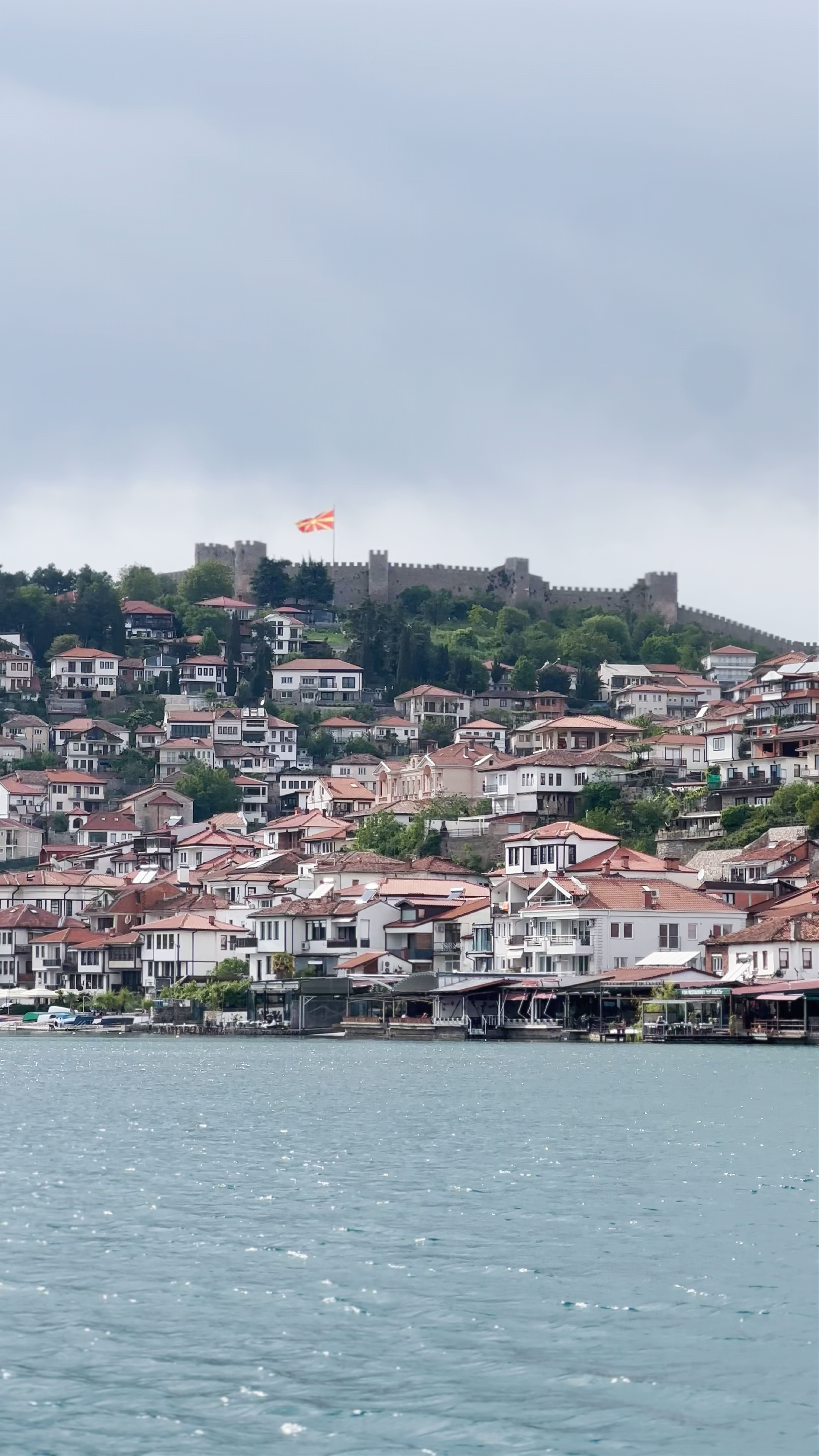 Historic Waterfront and Fortress Views in Ohrid, North Macedonia