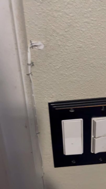 Skyline Security - The wiring that they ran. My son could have done a better job. It looks awful - Security Systems Near Me