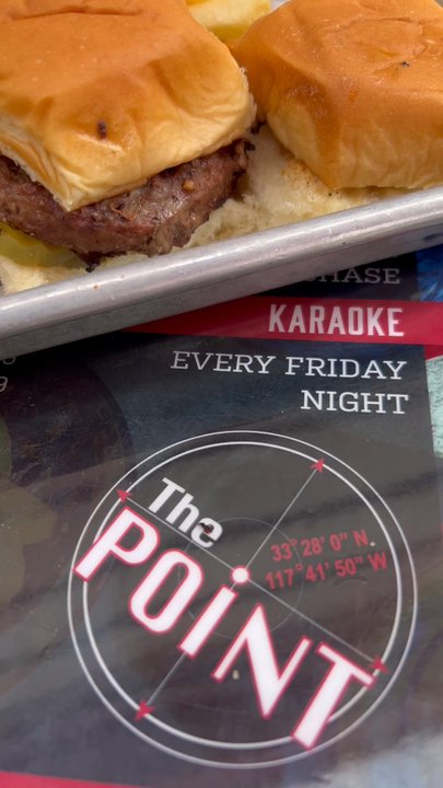 The Point Restaurant & Bar - THE POINT, Dana Point, California!  Thai Chicken Pizza =$17.45 and 3 Beef Sliders w/ Fries =$15.25 - American Near Me - Dana Point, California