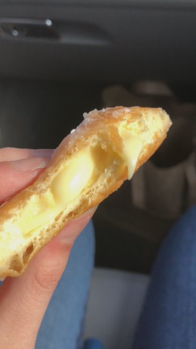 Judy’s Donuts - Custard filled glazed donut (super good) - Donuts Near Me - Fresno, California