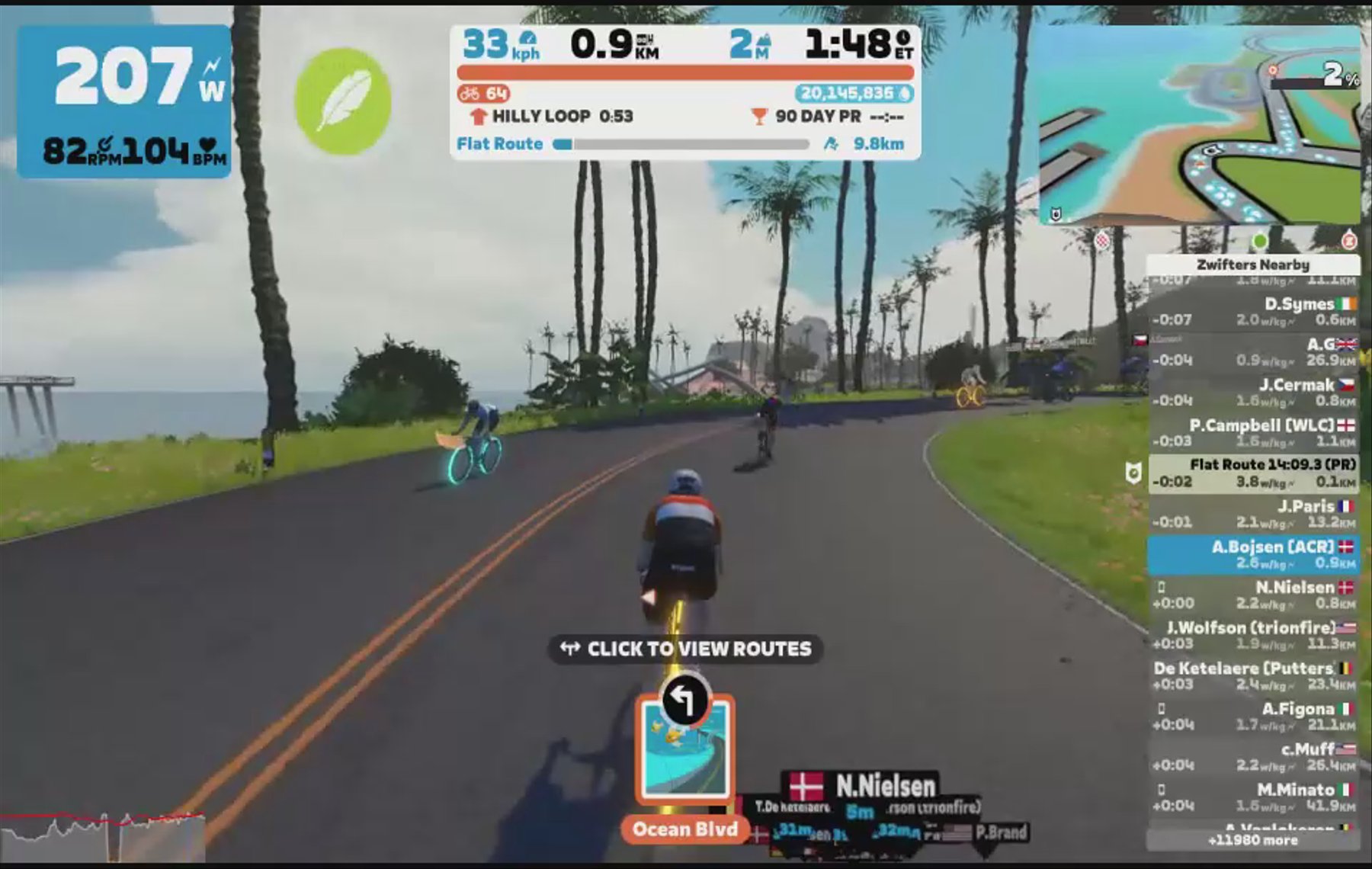 Zwift - New Workout on Flat Route in Watopia