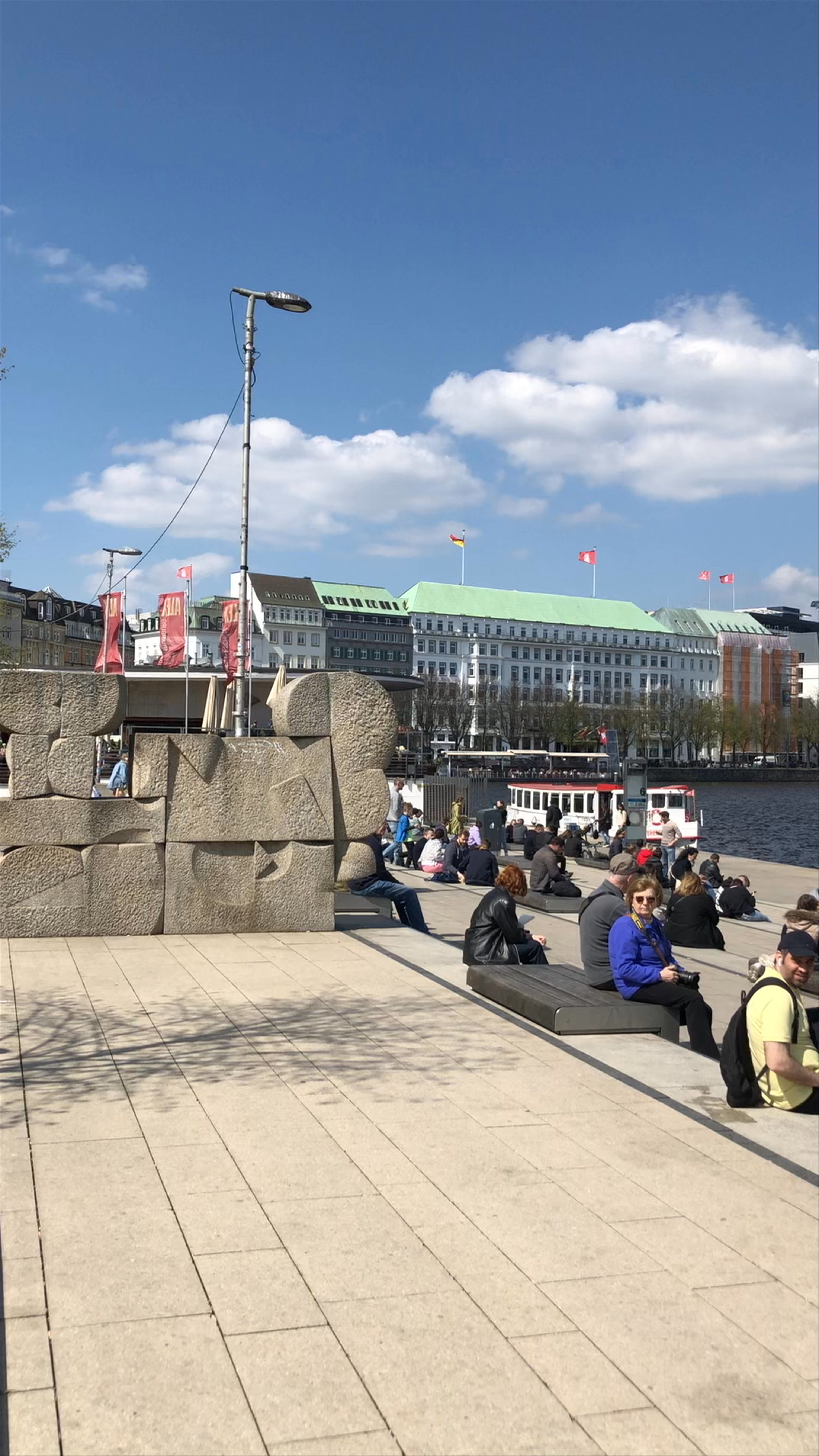 Jungfernstieg Promenade: Vibrant Riverside Life in Hamburg