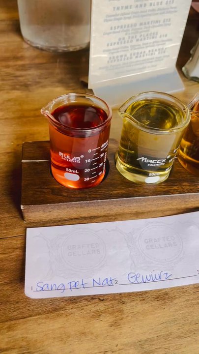 Grafted Cellars - Wonderful presentation of their flight - Wine Tasting Room Near Me - Claremont, California