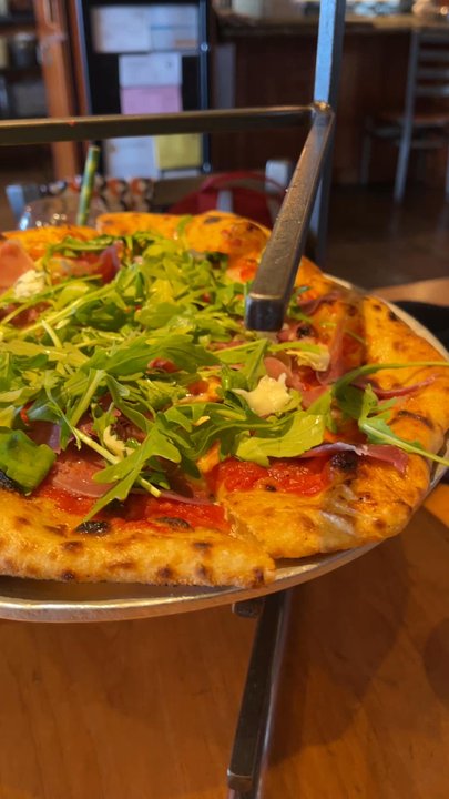 Bar Bocce - Our spread. Prosciutto Pizza, warm olives, soup of the day (butternut squash), and Blackberry Spritzer - Pizza Near Me - Sausalito, California