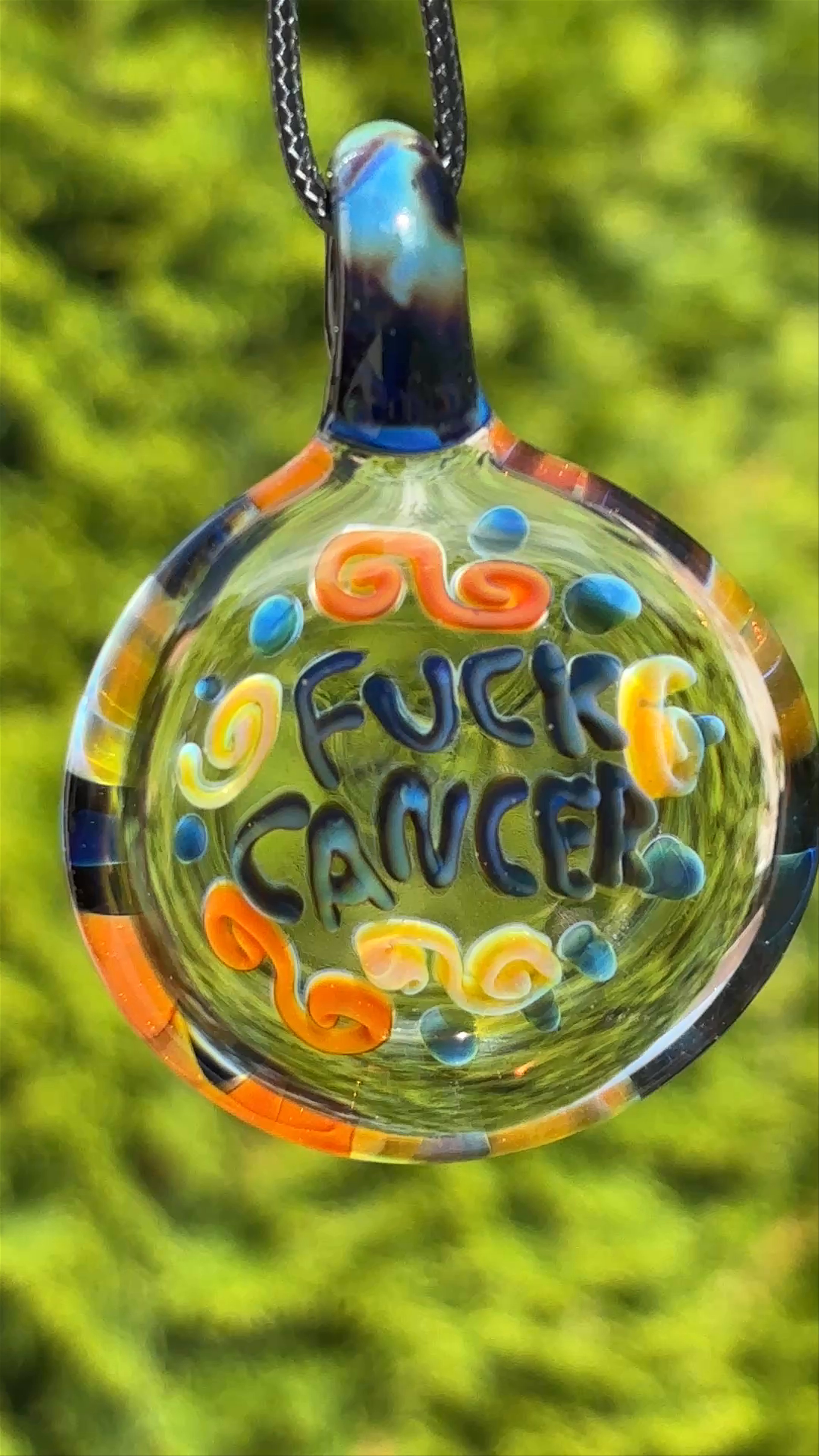 Preview pic of “Fuck Cancer” pendant necklace