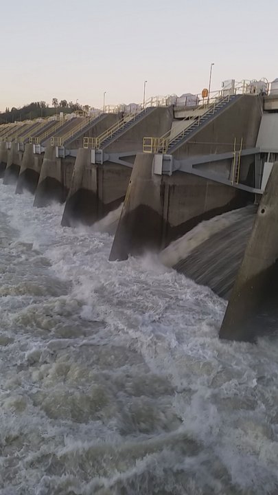 Nimbus Dam - Another view of kids of water being released from Folsom Lake! - Landmarks & Historical Buildings Near Me