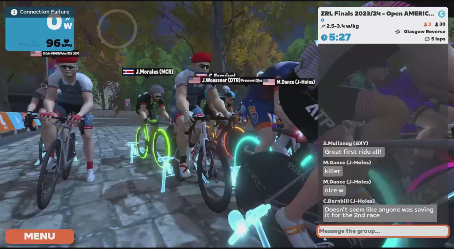 Zwift - Race: ZRL Finals 2023/24 - Open AMERICA Division 1 - Plate Final (Part2) (C) on Glasgow Reverse in Scotland