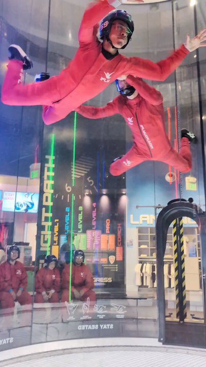 iFly - My son doing the high flight with his instructor Rigo. - Skydiving Near Me - Ontario, California