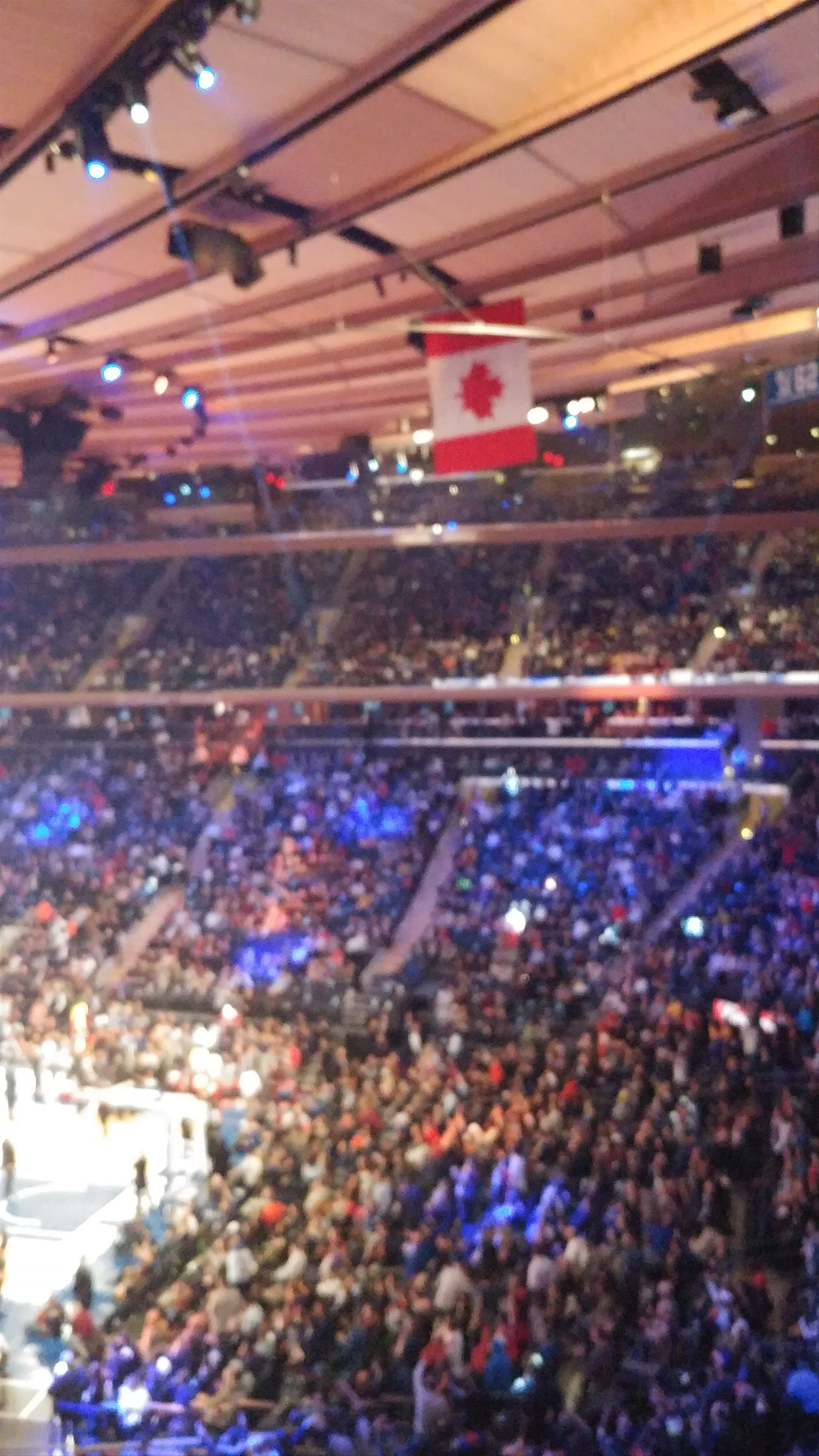Live Basketball Game at Madison Square Garden, New York