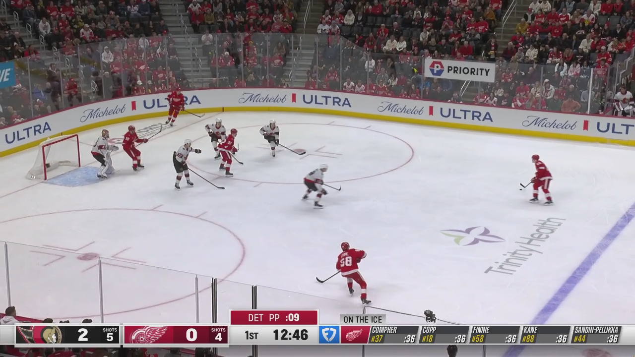 Axel Sandin-Pellikka with a power-play goal vs. Senators · Jan 18, 2026