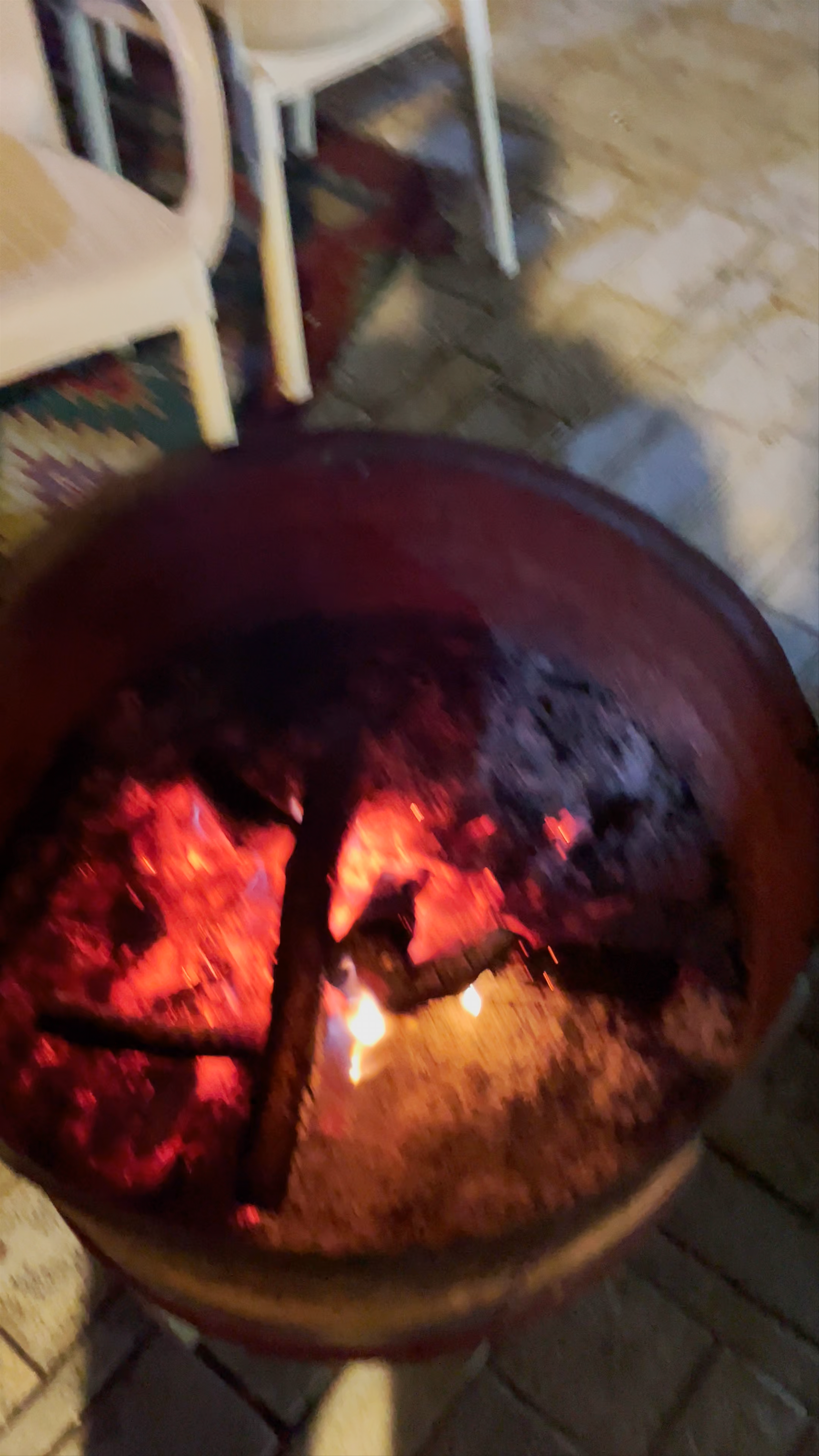 Evening Fire Pit Gathering on Bulevardi Republika, Berat