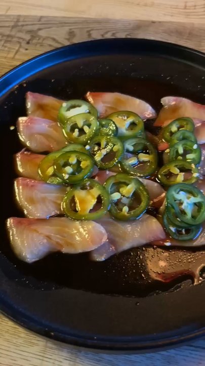 Thai N Sushi - Raw yellow tail jalapeño. I like mine with extra sauce and extra jalapeños. This I can eat all day so good. - Sushi Bars Near Me - Denison, Texas