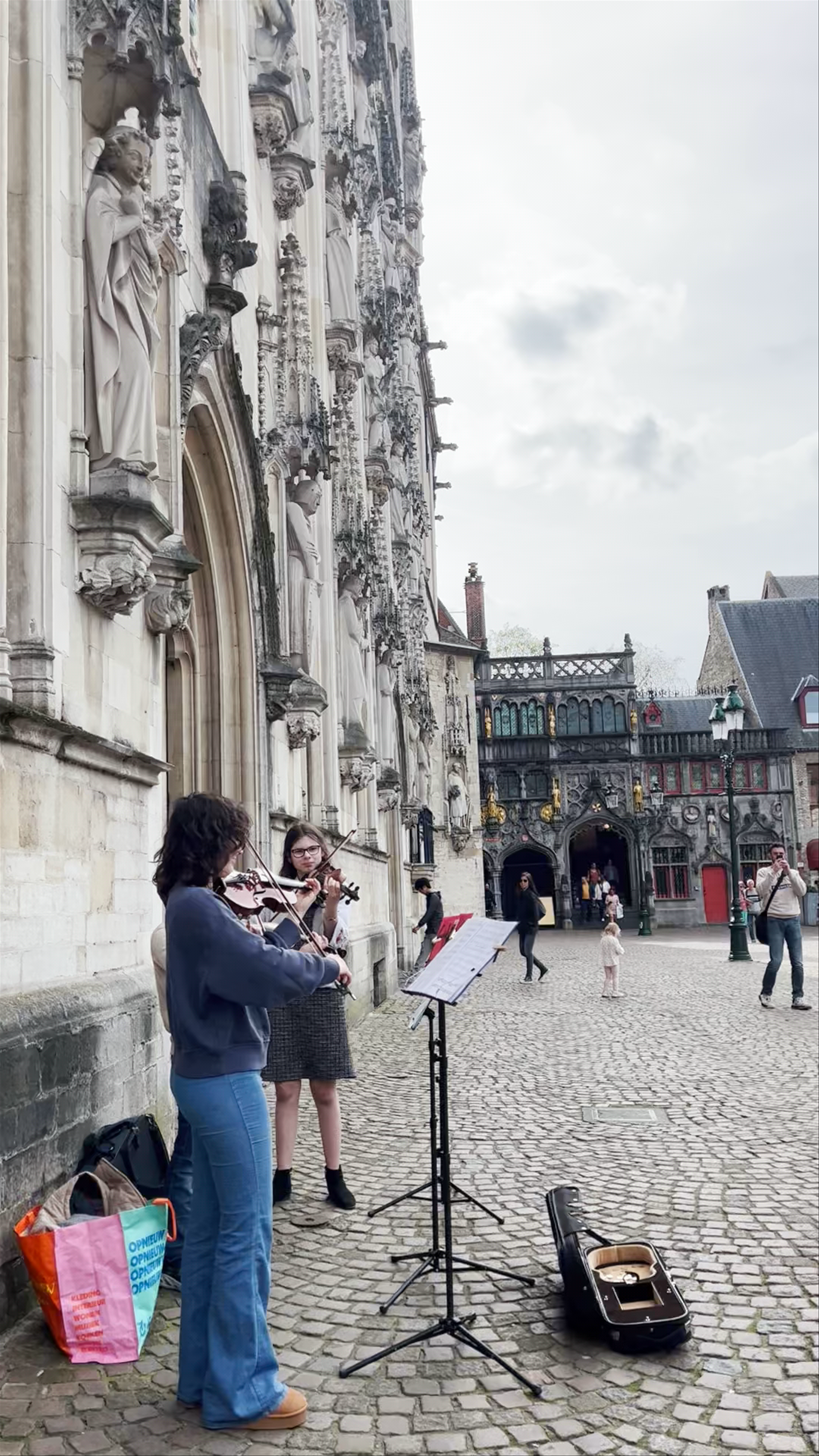 Street Violin Performers at Burg Square, Bruges