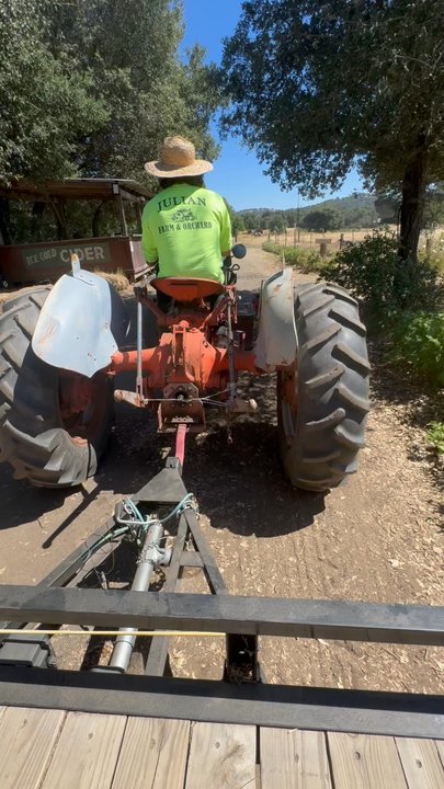Calico Ranch - Hay tractor rise - Fruits & Veggies Near Me - Julian, California