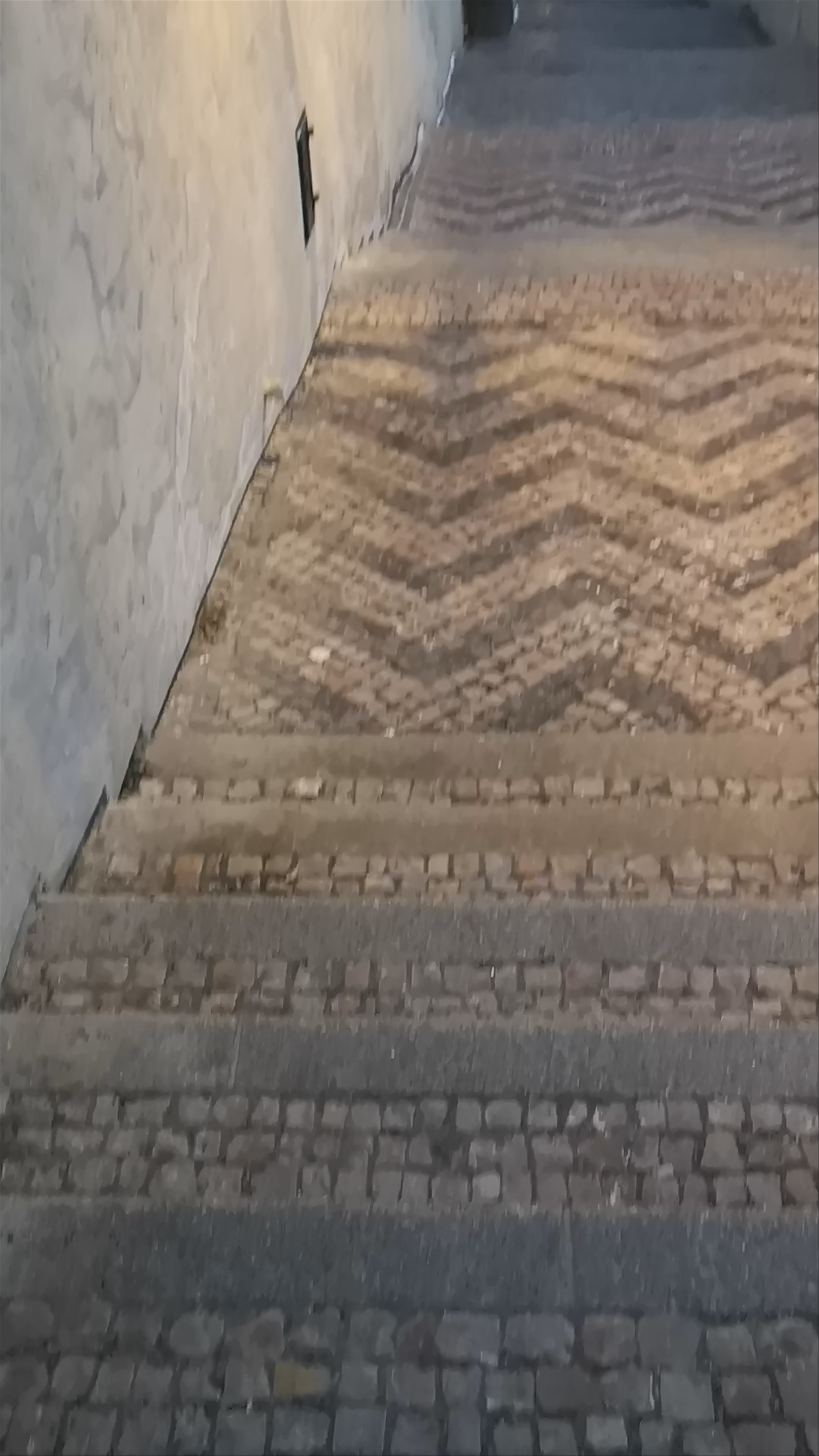 Twilight Descent at Prague Castle Stairway