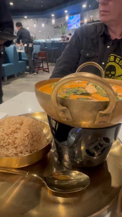 Thai Samurai - Love how the curry is served over a gas flame - nice touch! - Thai Near Me - Nashville, Tennessee