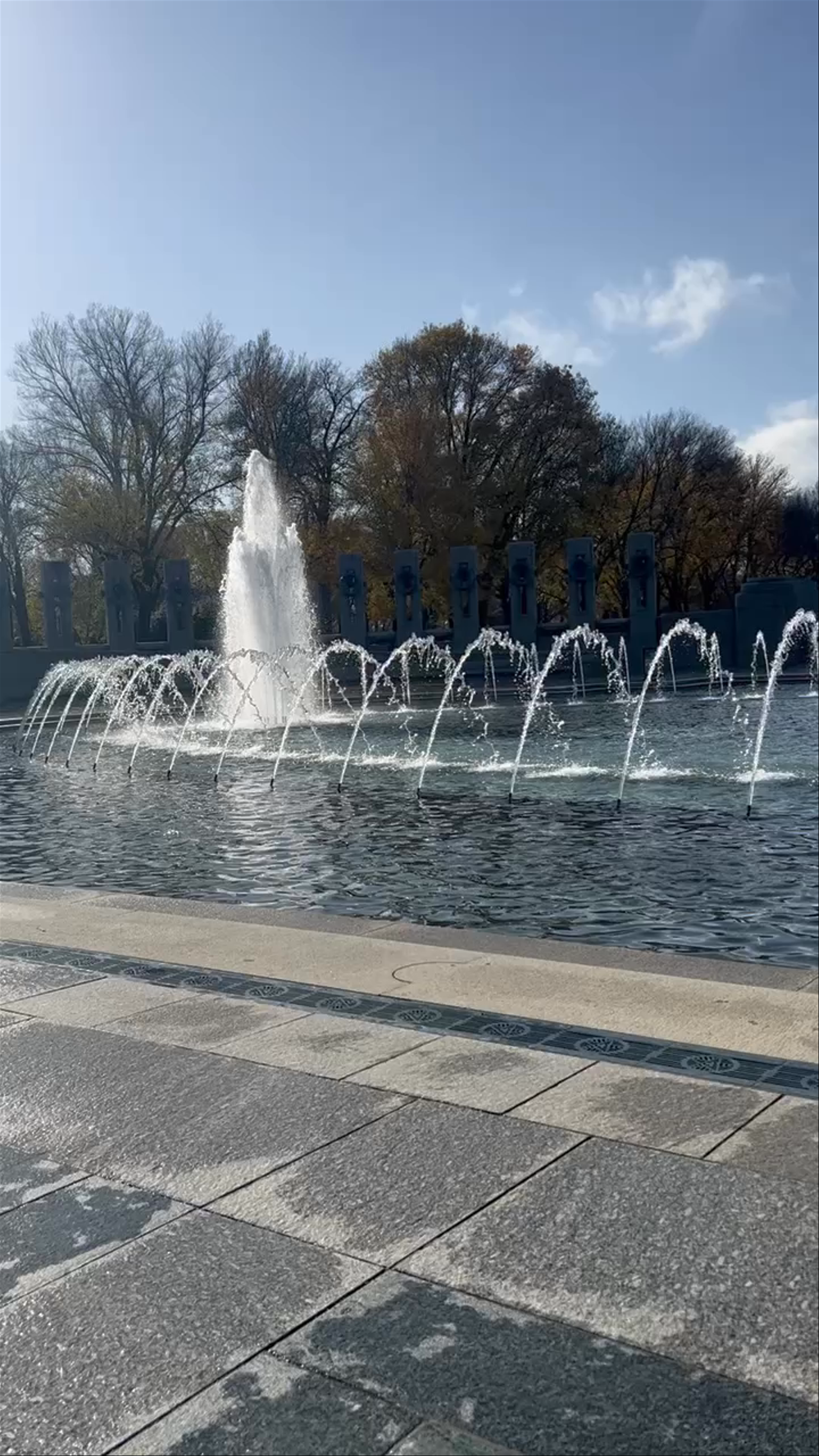 World War II Memorial Fountain in Washington, DC: Reflective Peace & History