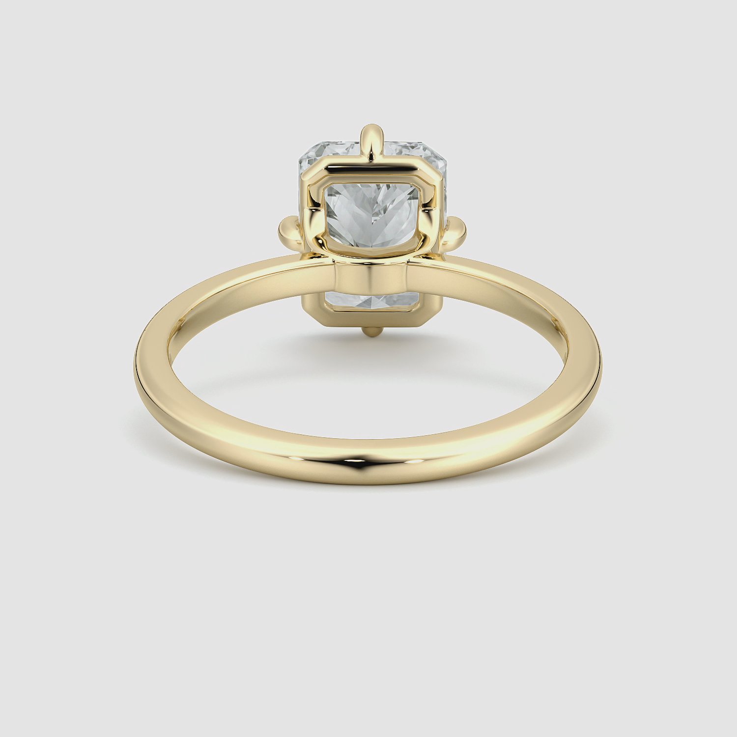 The Compass Solitaire | Radiant | 18k | Yellow Gold | bandAccent: Plain | diamondOrientation: vertical | caratWeight: other