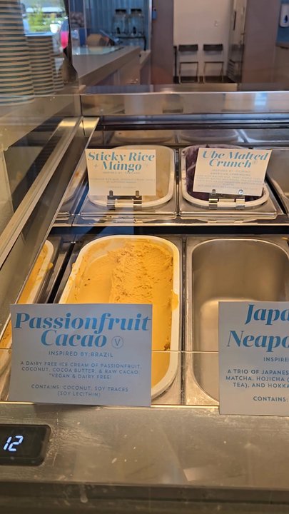 Wanderlust Creamery - Currenr flavors in icecream case. - Ice Cream & Frozen Yogurt Near Me - Costa Mesa, California