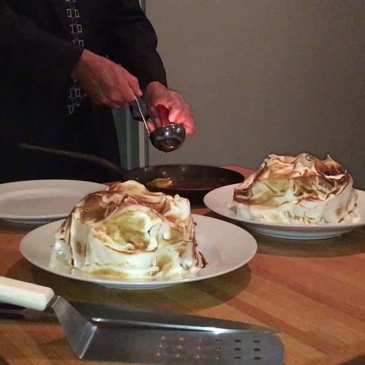 Erling Jensen The Restaurant - Baked Alaska desserts. Must be ordered in advance. Delicious meringue over cake and ice cream. - French Near Me - Memphis, Tennessee