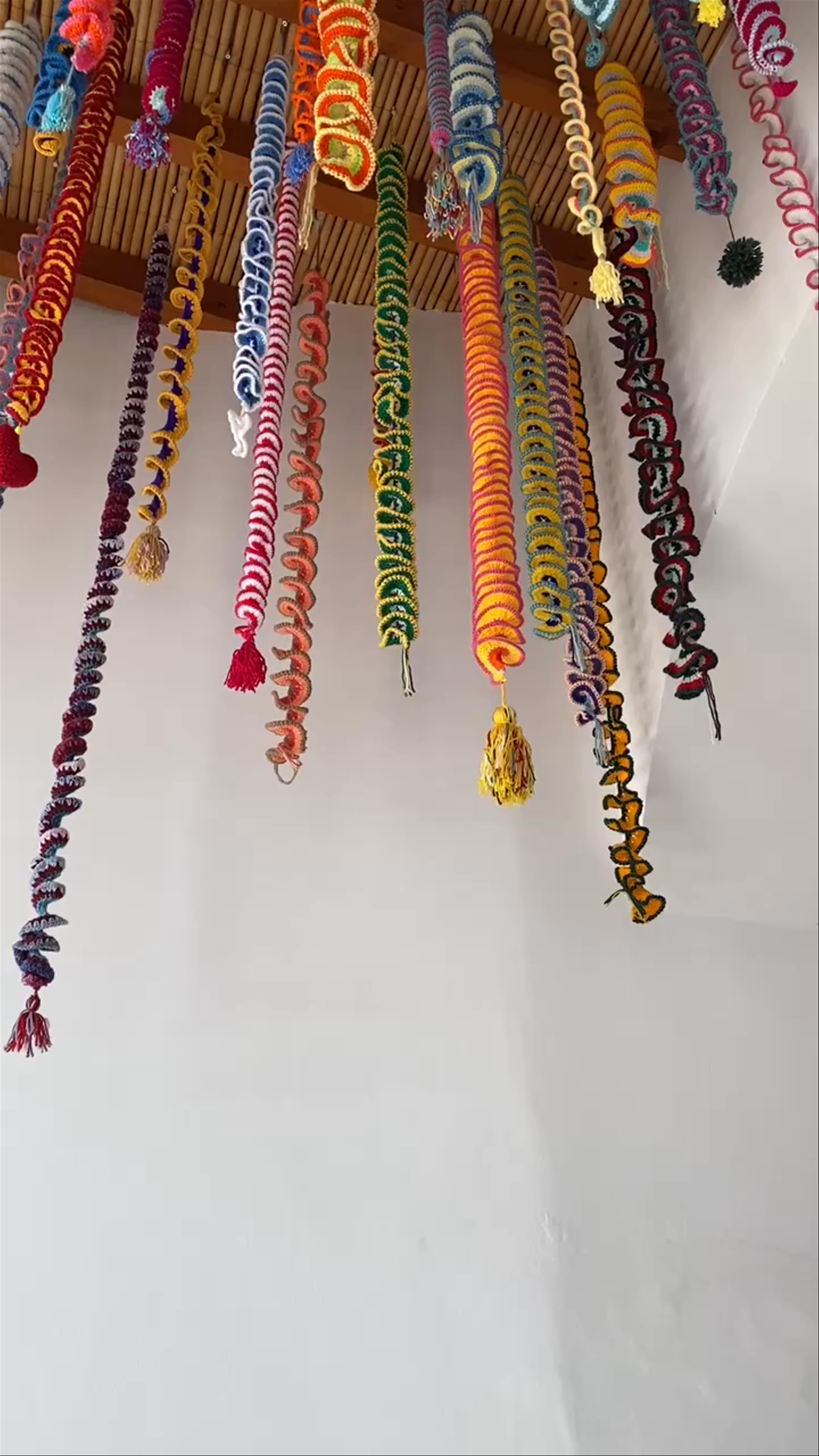 Vibrant Yarn Art Installation at Market Me Global, Paphos