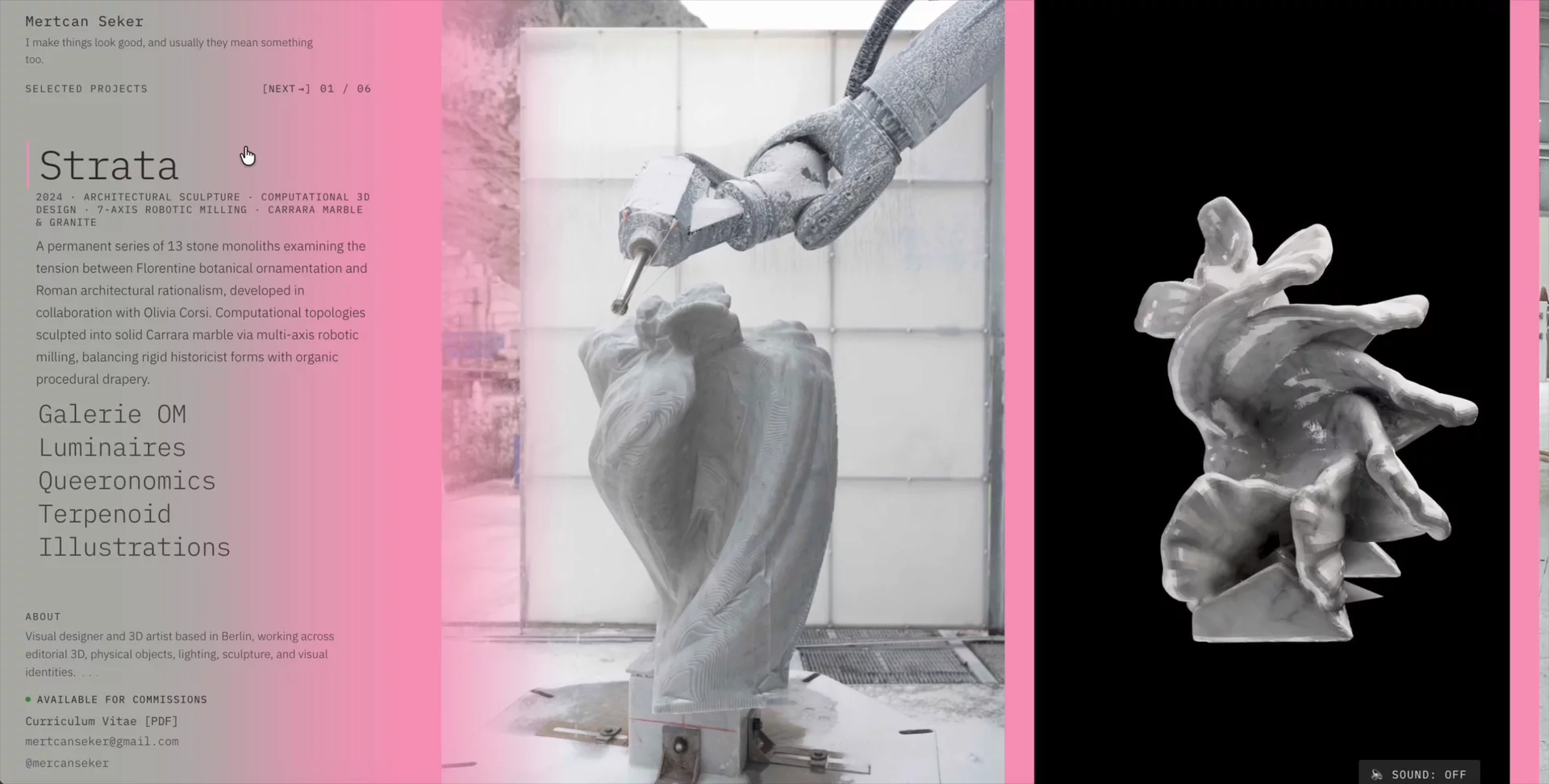 New portfolio is live ✦Editorial split-screen layout, custom horizontal scroll, and dynamic palette shifts crafted in Framer.Built for art direction, 3D &amp; digital identity. Feedbacks are welcome! Thanks million!  Take a look: https://www.mertcanseker.com/