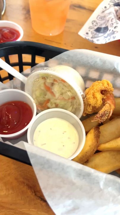 Aw Shucks Oyster Bar - Fried shrimp with fries and chicken tenders - American Near Me - Frisco, Texas