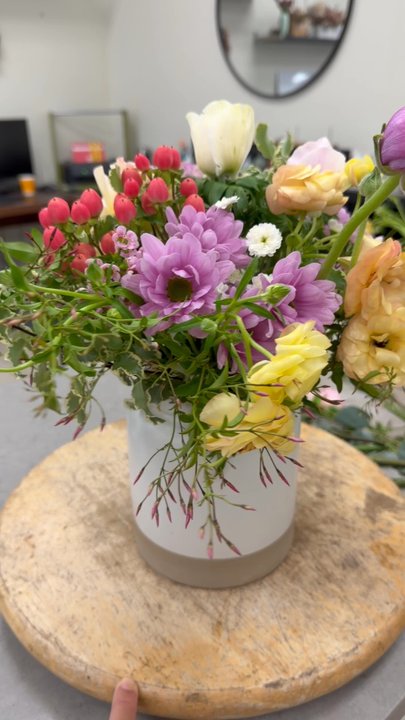 Ciat Flower - Check out our arrangement! We picked the flowers and vase. - Florists Near Me - Fullerton, California