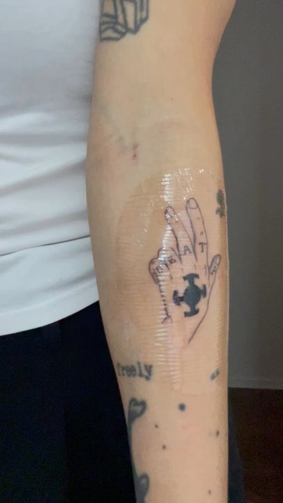 Crispy Aura Fine Line Tattoos - Jess (it.yethicca) did an amazing job on my anime tattoo!! The lines are as fine as they come and she is such a pleasure to speak with - Tattoo Near Me - Chicago, Illinois