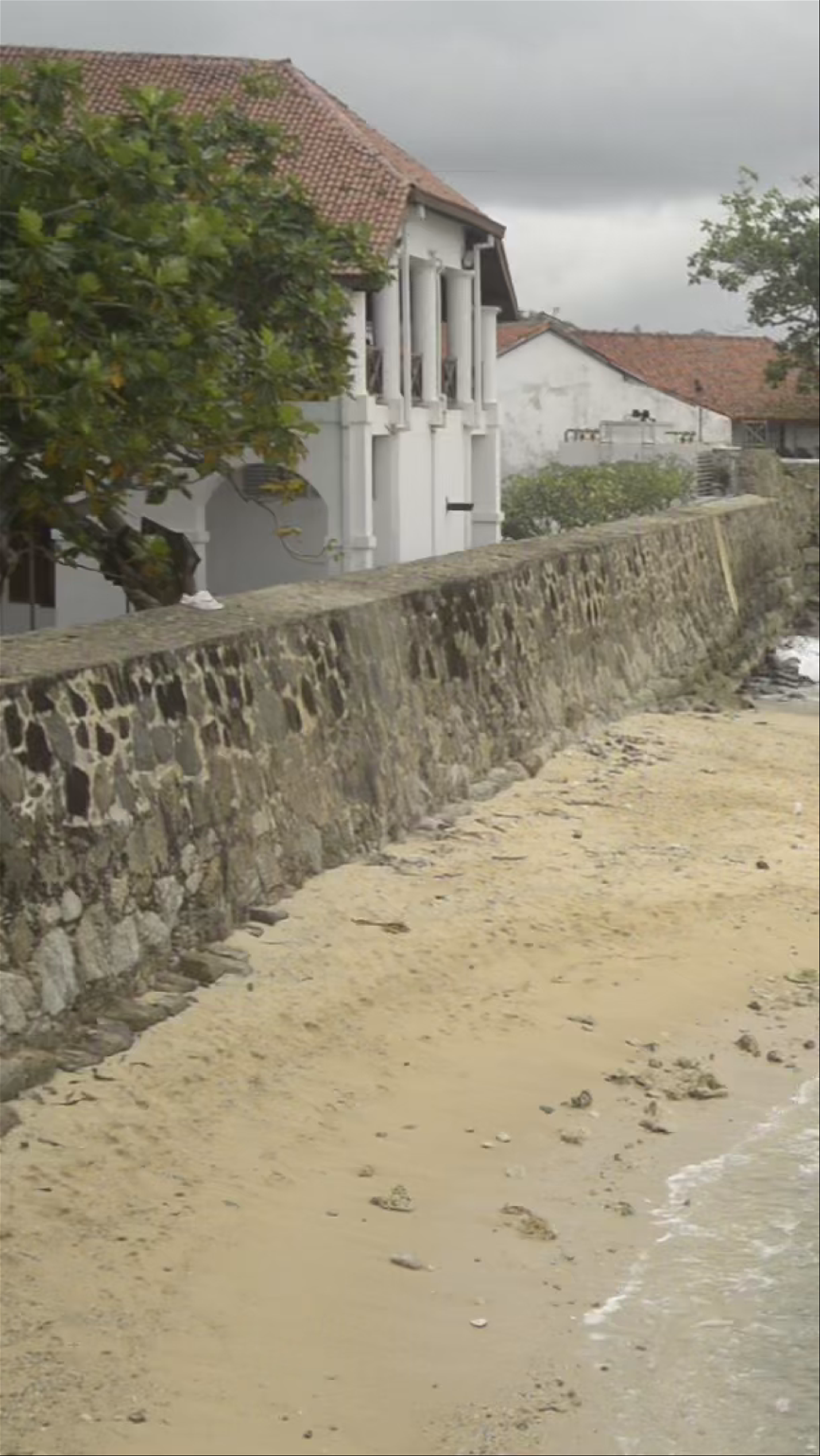 Serene Coastal Walk Along Galle Fort, Sri Lanka