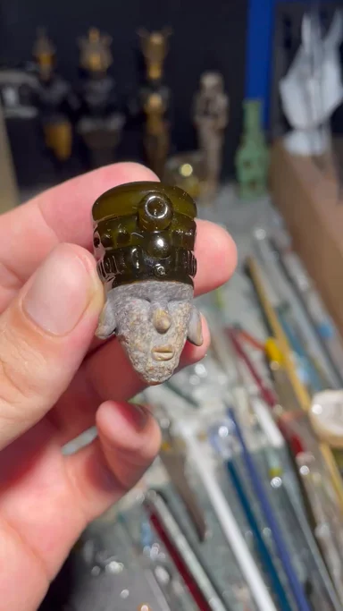 Preview pic of Stone pharoah head pendy