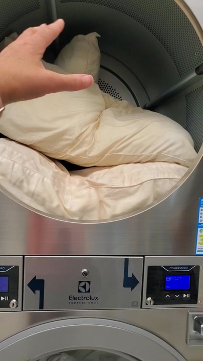 Pure Spin Laundry - My fresh and clean pillows in the dryer. - Laundromat Near Me - Tampa, Florida