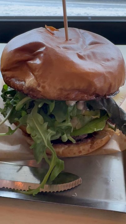 Mammoth Brewing - Burger with waffle fries - Breweries Near Me - Mammoth Lakes, California