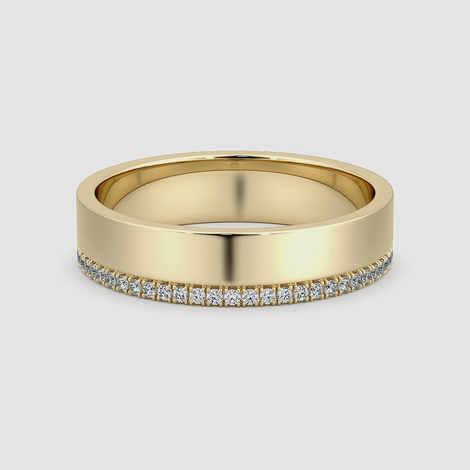 The Pavé Cigar Band | 18k | Yellow Gold | bandAccent: Pavé | paveVersion: single