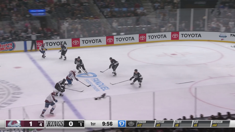 Landeskog scores and records three points vs. Los Angeles Kings · Mar 2, 2026