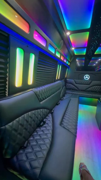 Eezy Transportation - Inside the Mercedes party bus - Airport Shuttles Near Me