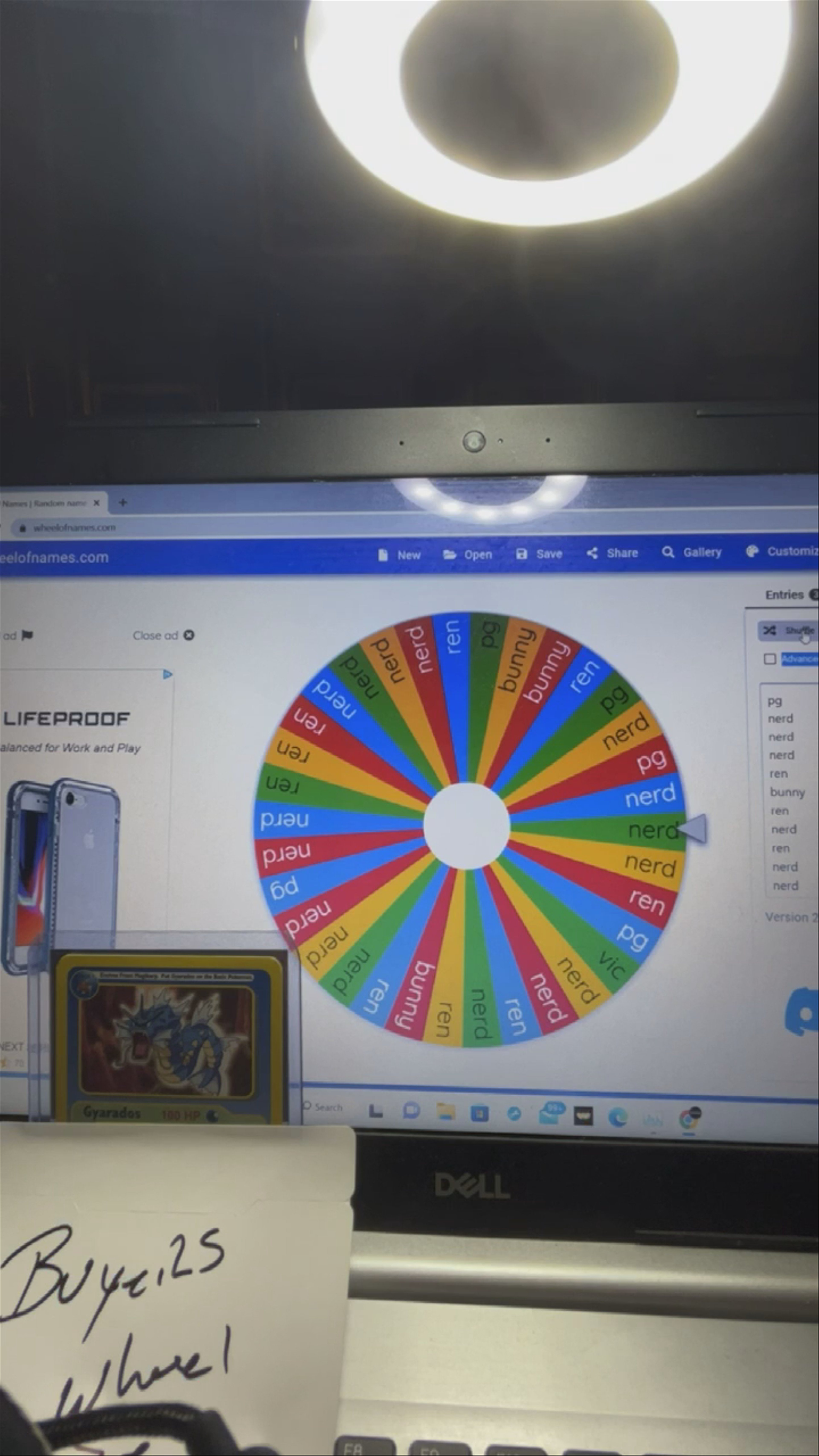 Buyers wheel 