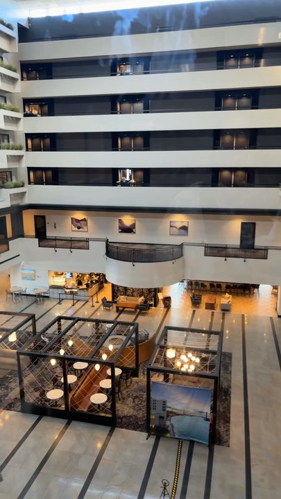 Hyatt Regency Savannah - Inside lobby from the elevator - Hotels Near Me - Savannah, Georgia