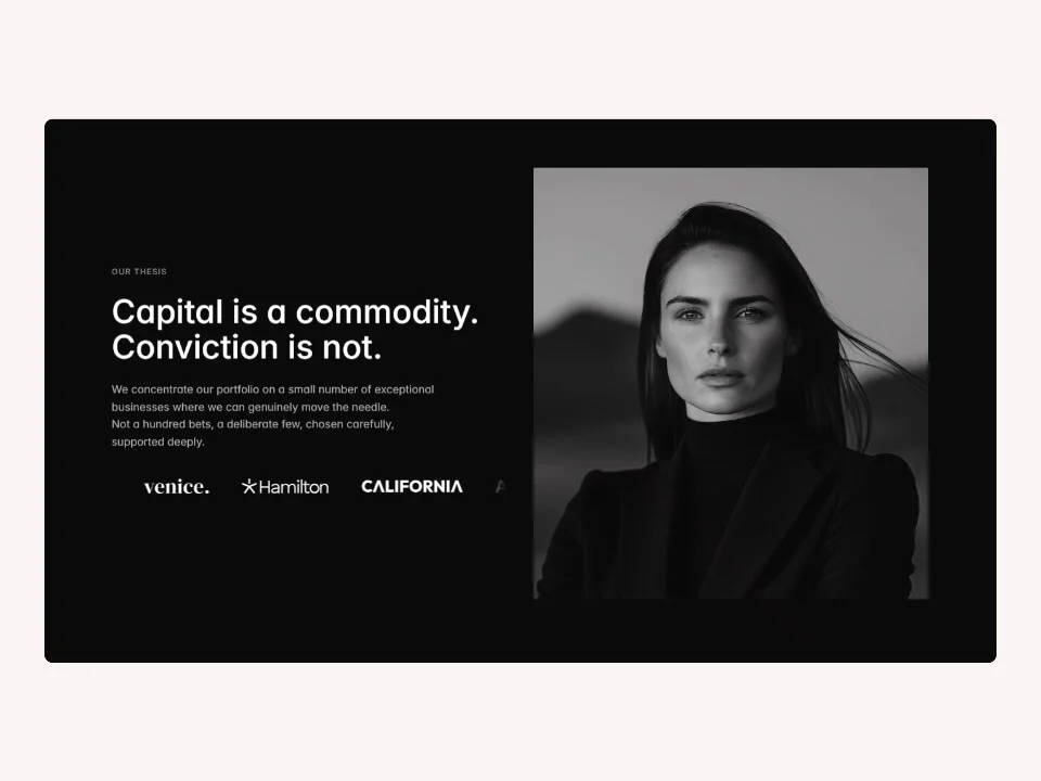 Finally gave Northbrook a proper motion preview. 👀It's a Framer template I built for VC and private equity firms, with dedicated sections for the investment approach, portfolio and team.I've been experimenting with Jitter to make my product previews feel more alive without drowning the actual design in effects.Curious what you think.Would you rather explore a template through a short reel or static screenshots?