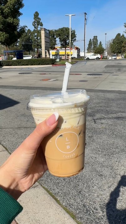 Long Black Coffee - Biscoff latte with Einspanner cold foam - Coffee & Tea Near Me - Costa Mesa, California