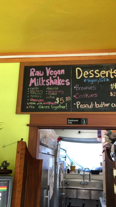 Taste Buds - Menu chalkboard - Vegan Near Me - Willits, California
