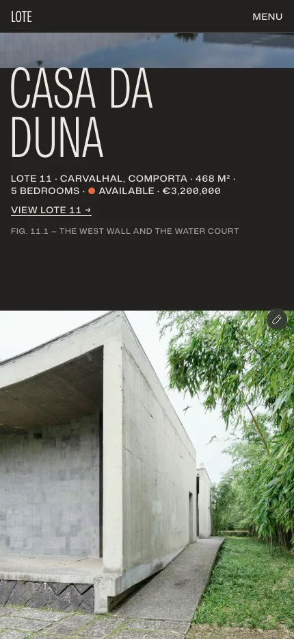 Lote on a smaller screen.The oversized plot numbers and photography still get their space. Scroll through the homes, check availability, then find them along the coast.A quick mobile tour of my Framer template.https://excellent-favorites-639729.framer.app/
