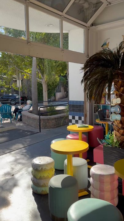Crown Point Coffee - Expansion into the space next door and it's super cute!  Don't mind the banging sound in the background, somebody dropped something lol - Coffee & Tea Near Me - San Diego, California