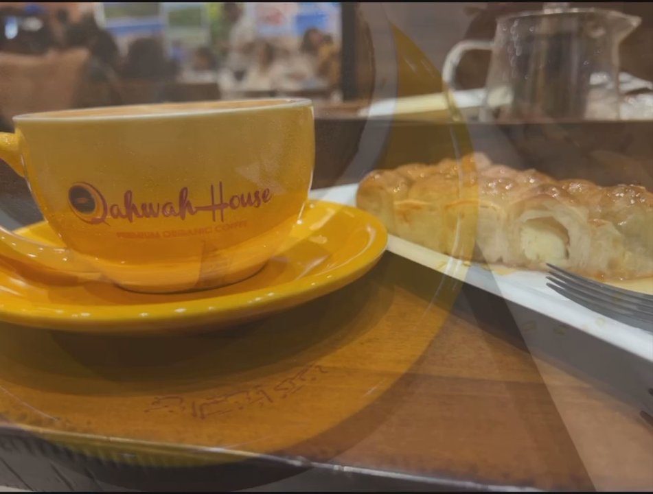 Qahwah House - I had a khaliat alnahl (butter /cream cheese bread with honey drizzled on top  With Maple syrup hazelnut latte (really strong) - Cafes Near Me - Sugar Land, Texas