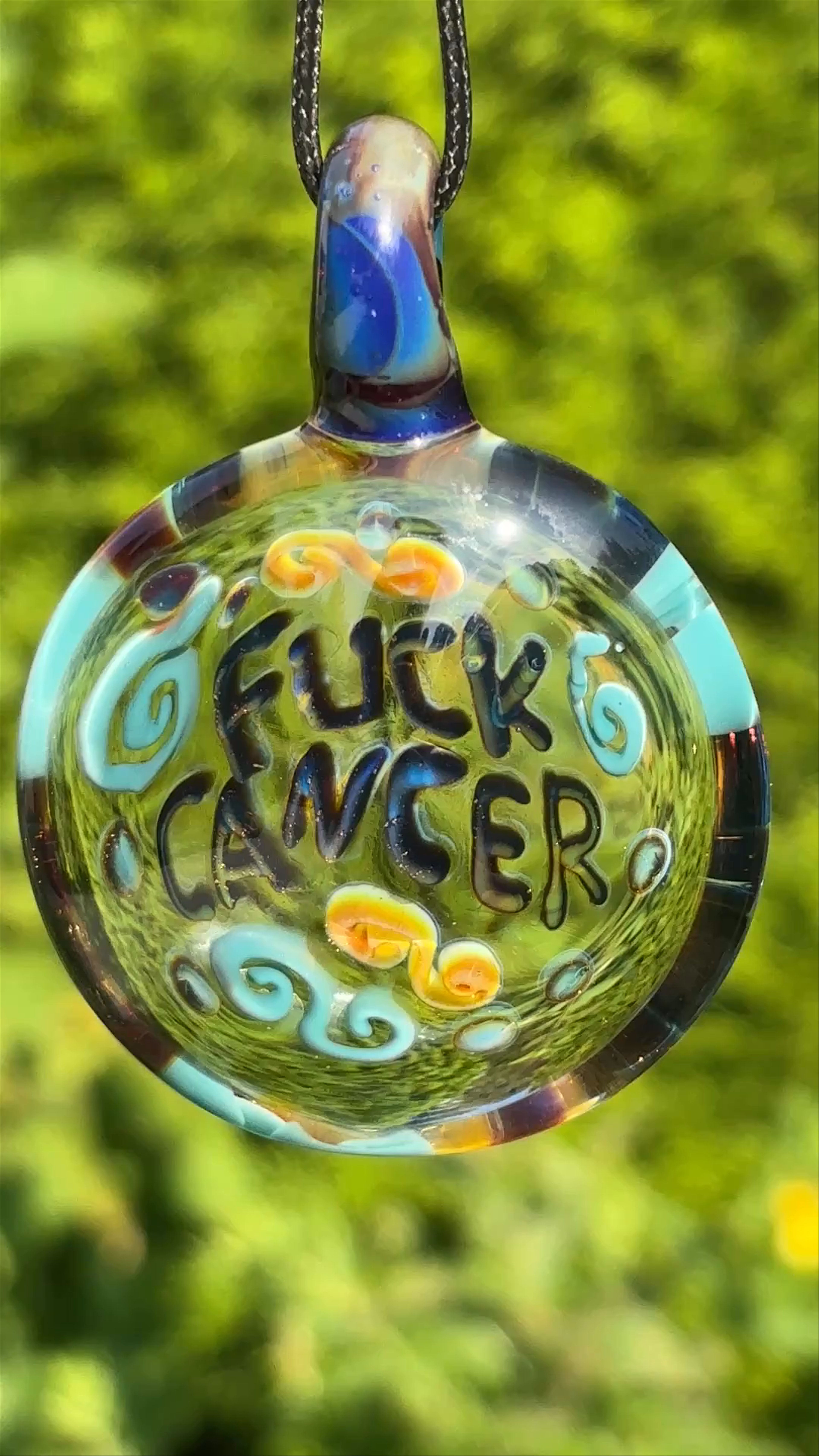 Preview pic of “Fuck Cancer” pendant necklace