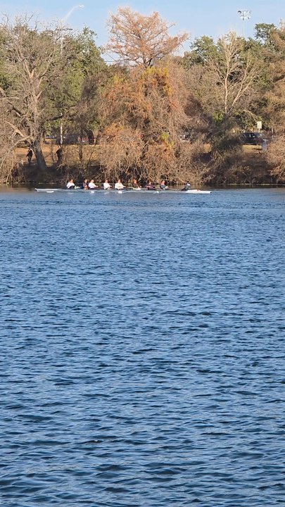 Lady Bird Lake - Rowing teams practicing their teamwork on Lady Bird Lake - Hiking Near Me - Austin, Texas