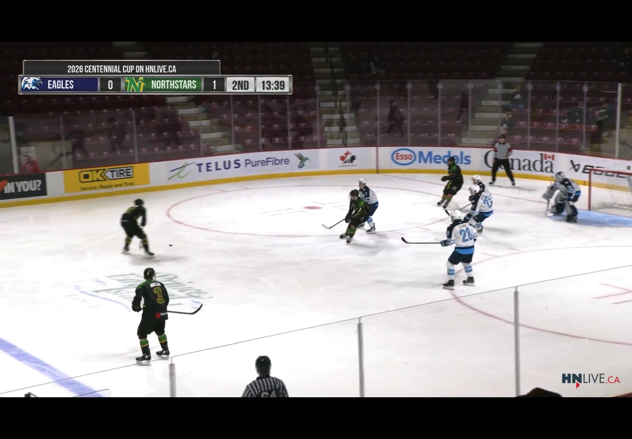 James Cullison's Centennial Cup Assist - shot from Blue Line rebound goal