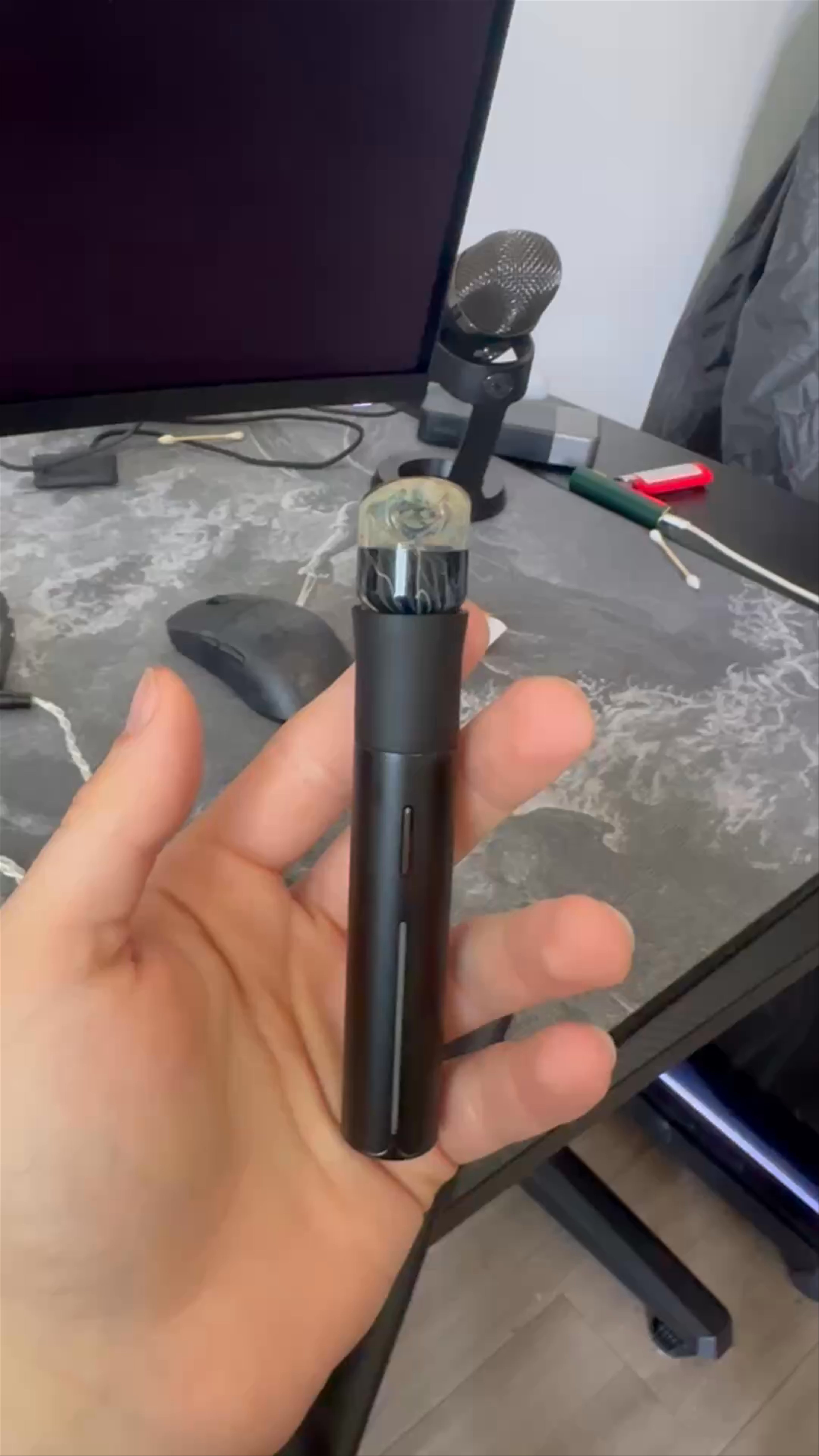 Preview pic of Black pivot w custom glass