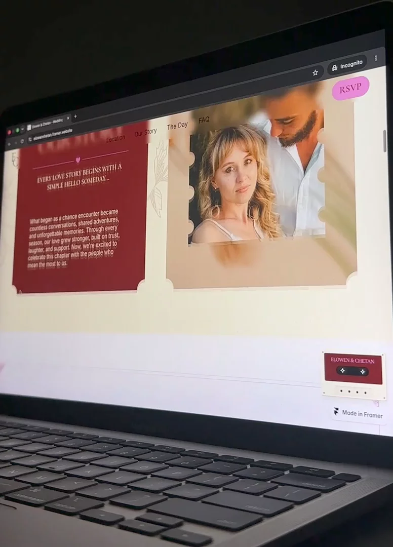A little wedding website for a big day. Elowen brings a soft editorial feel, RSVP, and a touch of music together in one @Framer  template.
