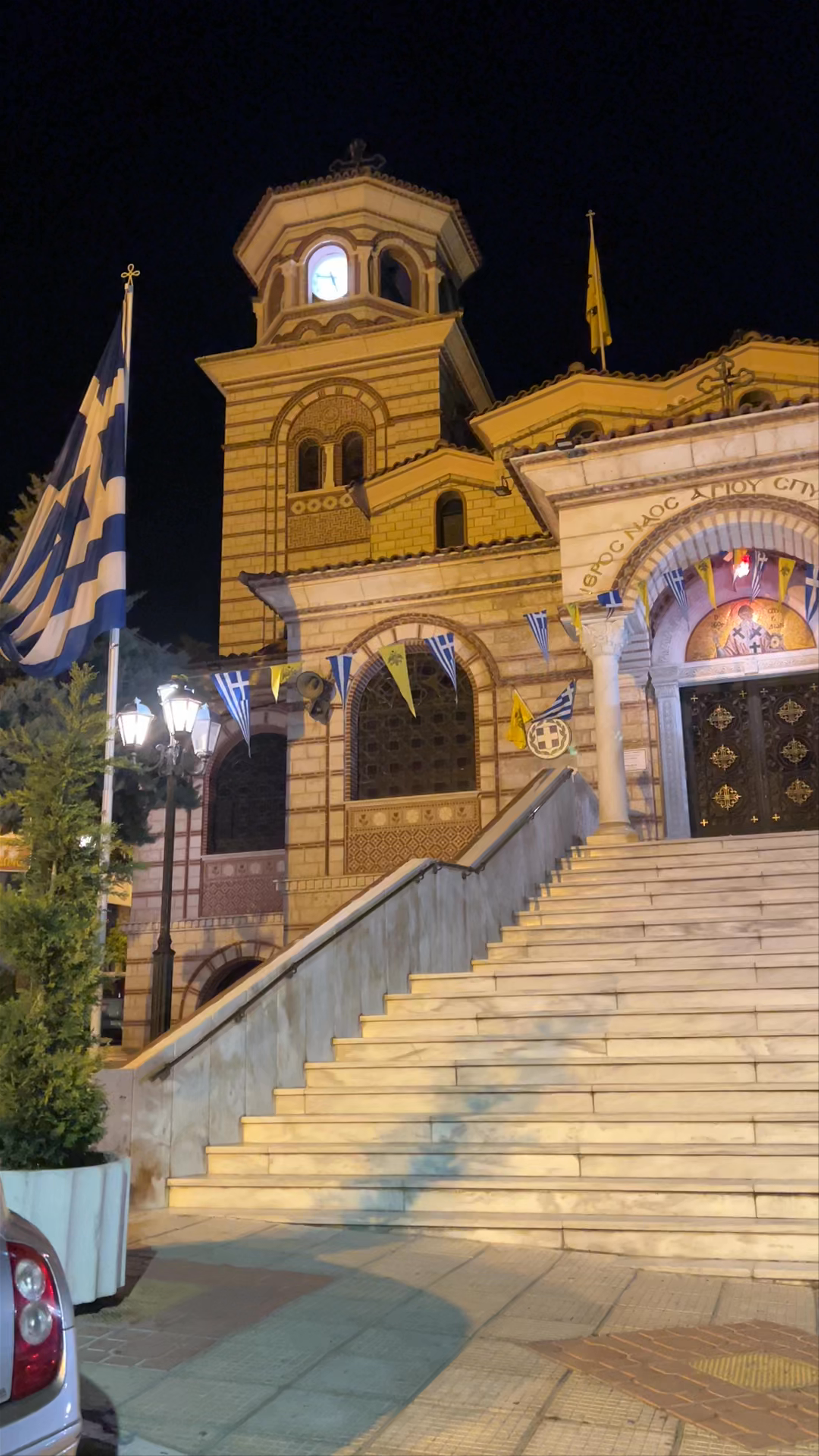 Ιερός Ναός Αγίου Σπυρίδωνος: A Nighttime Spiritual Experience in Stavroupoli